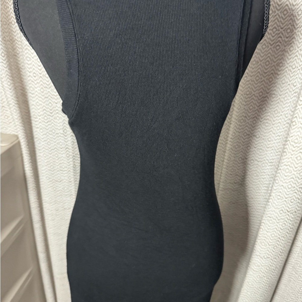Still Water Black Sleeveless Dress double lined ribbed so good - Picture 3 of 5